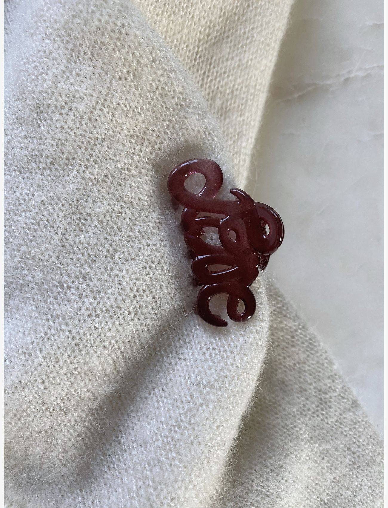 Bon Dep - Hair Claw LOVE - hárklemmur - aubergine - 0