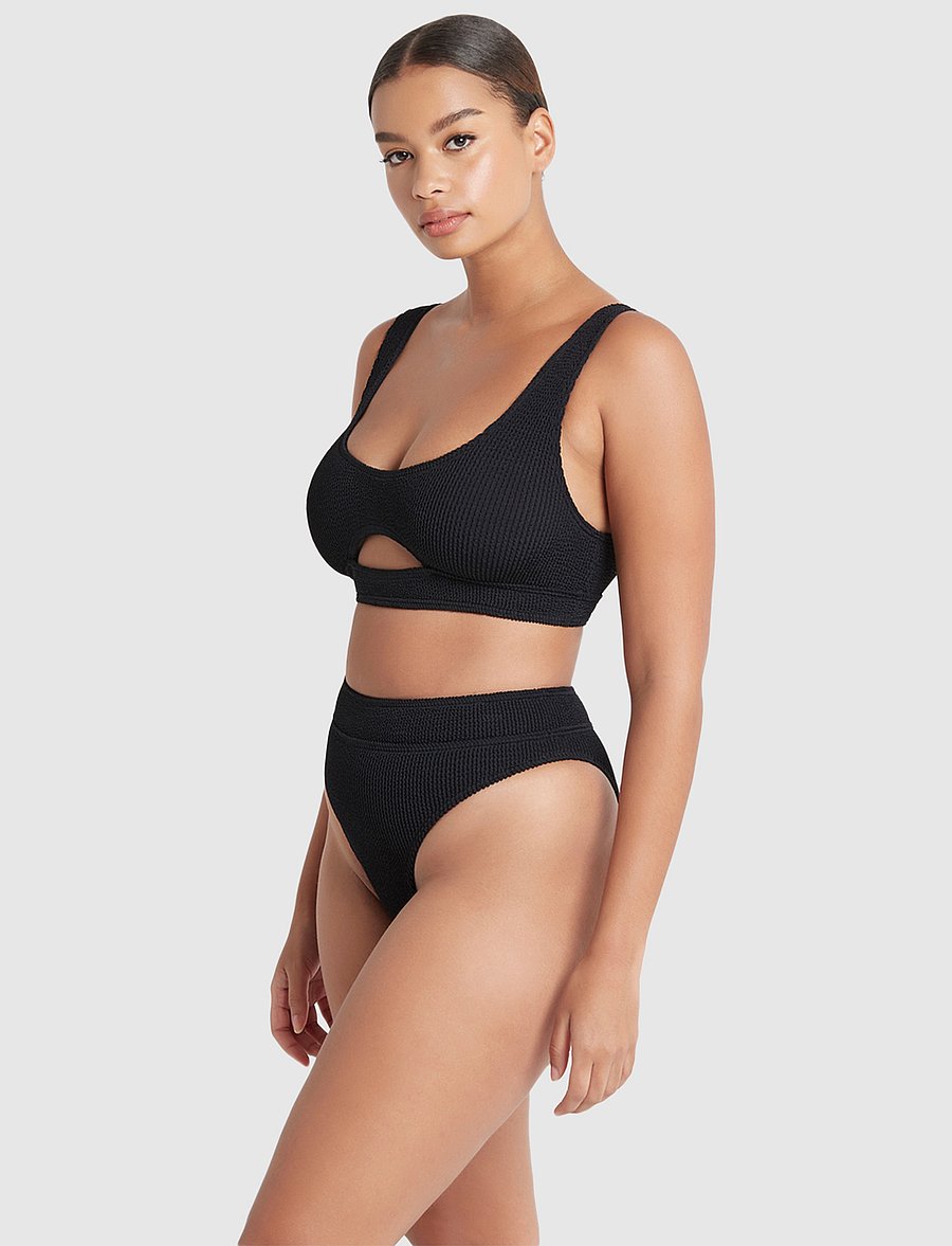 Bond-Eye - Sasha Crop Khaki Eco - bandeau-bikini-oberteile - black - 3