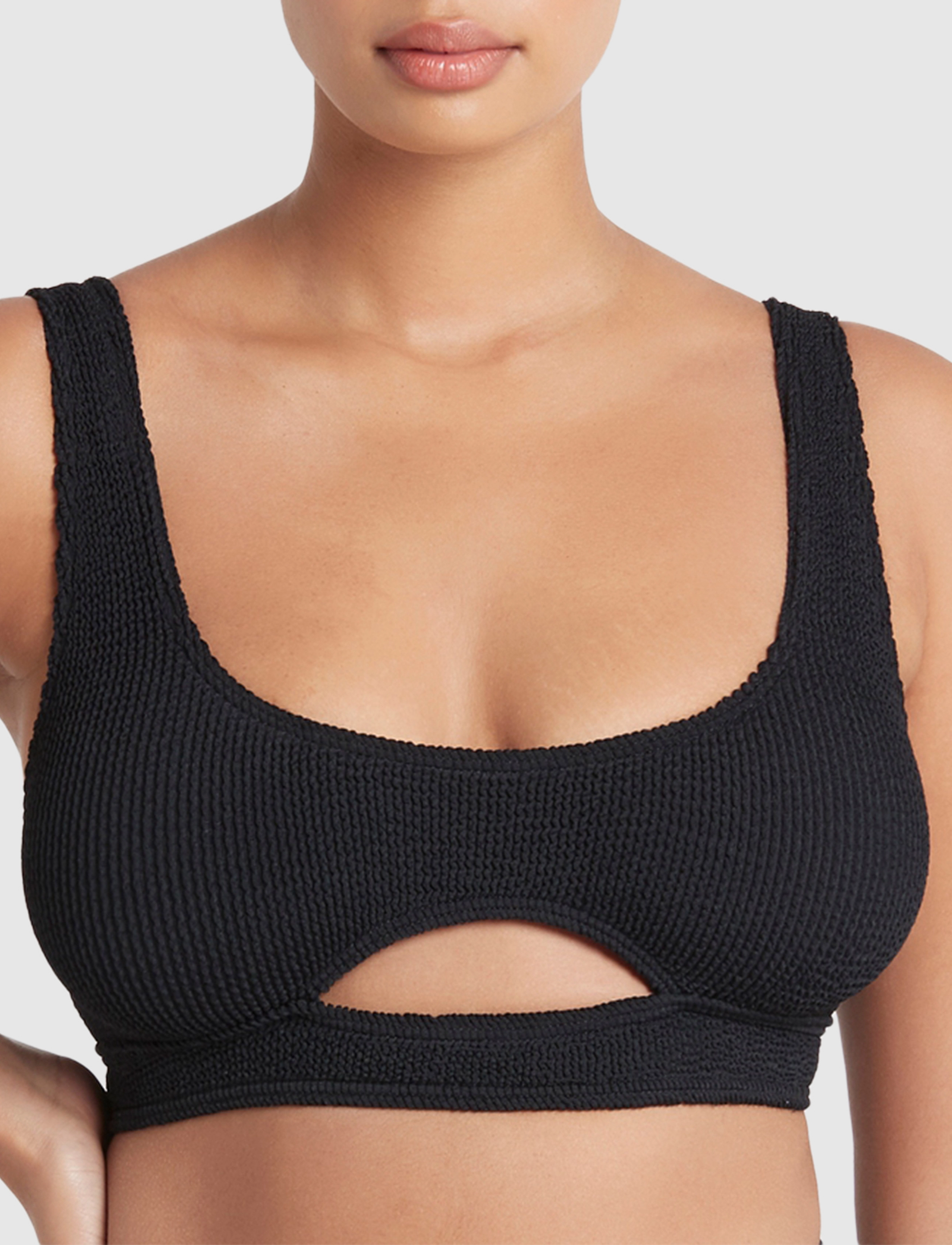 Bond-Eye - Sasha Crop Khaki Eco - bandeau-bikini-oberteile - black - 5