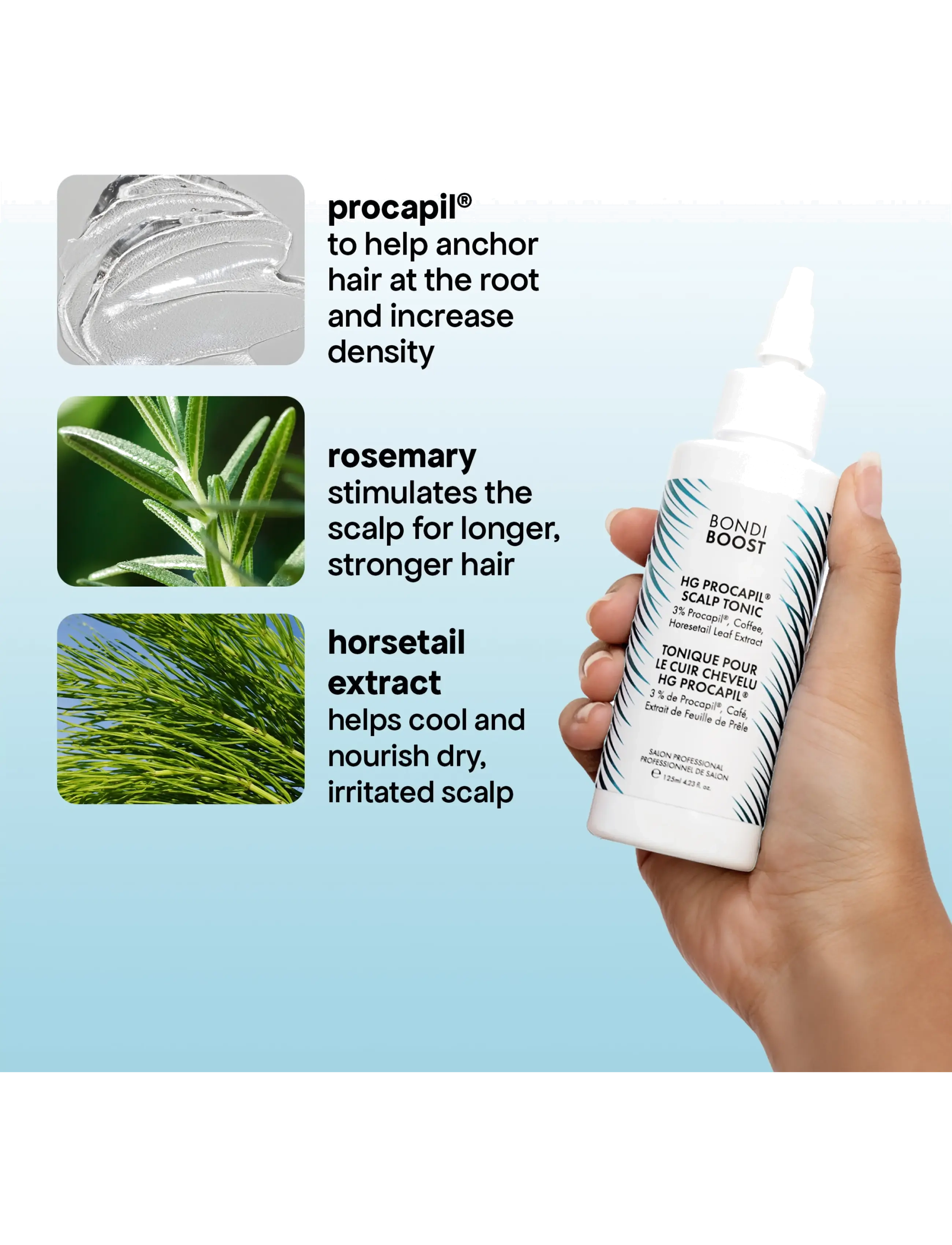 Bondi Boost - HG Anti-Thinning Procapil Scalp Tonic - hårkur - clear - 4