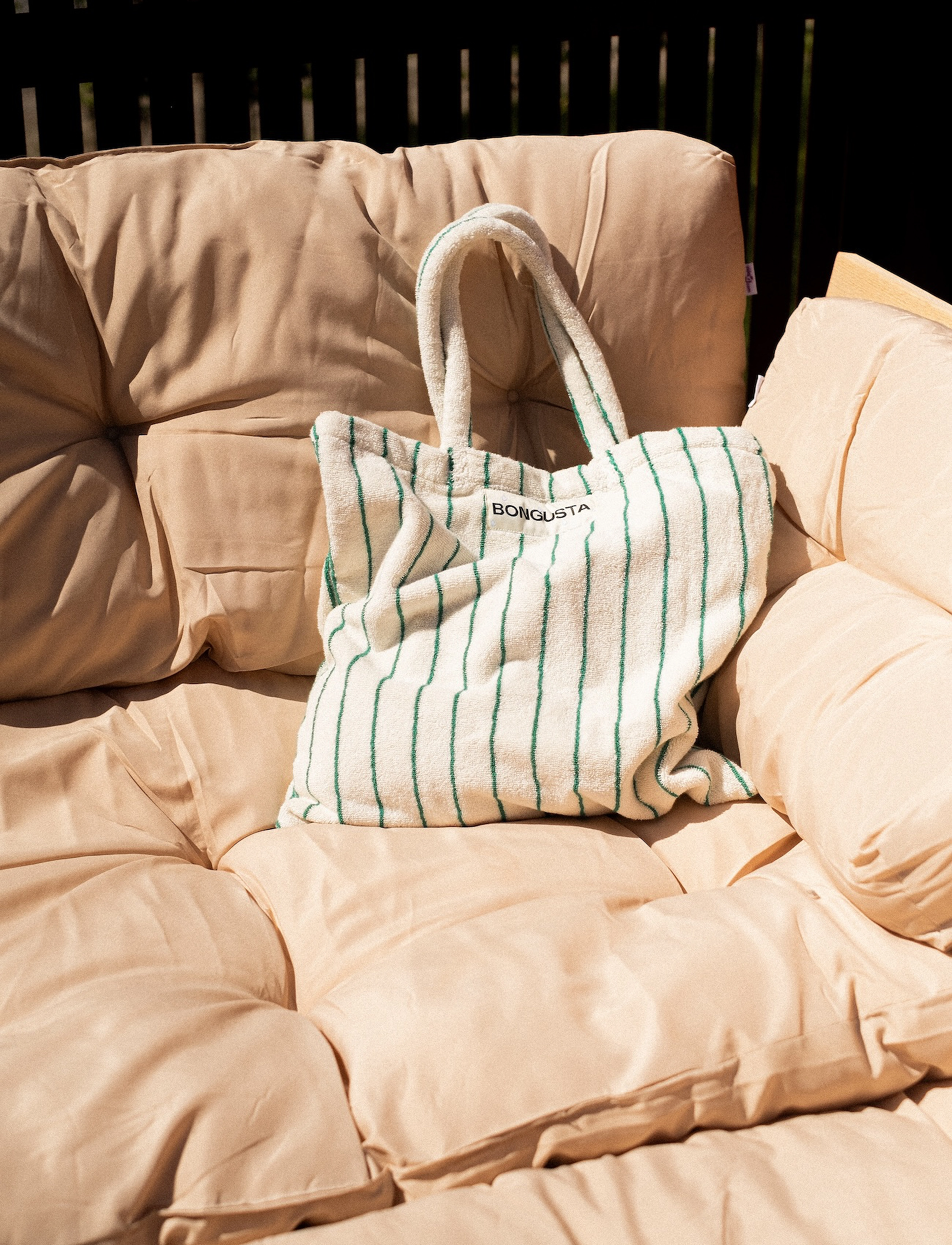 Bongusta - Naram Totebag - tote bags - pure white & grass - 2