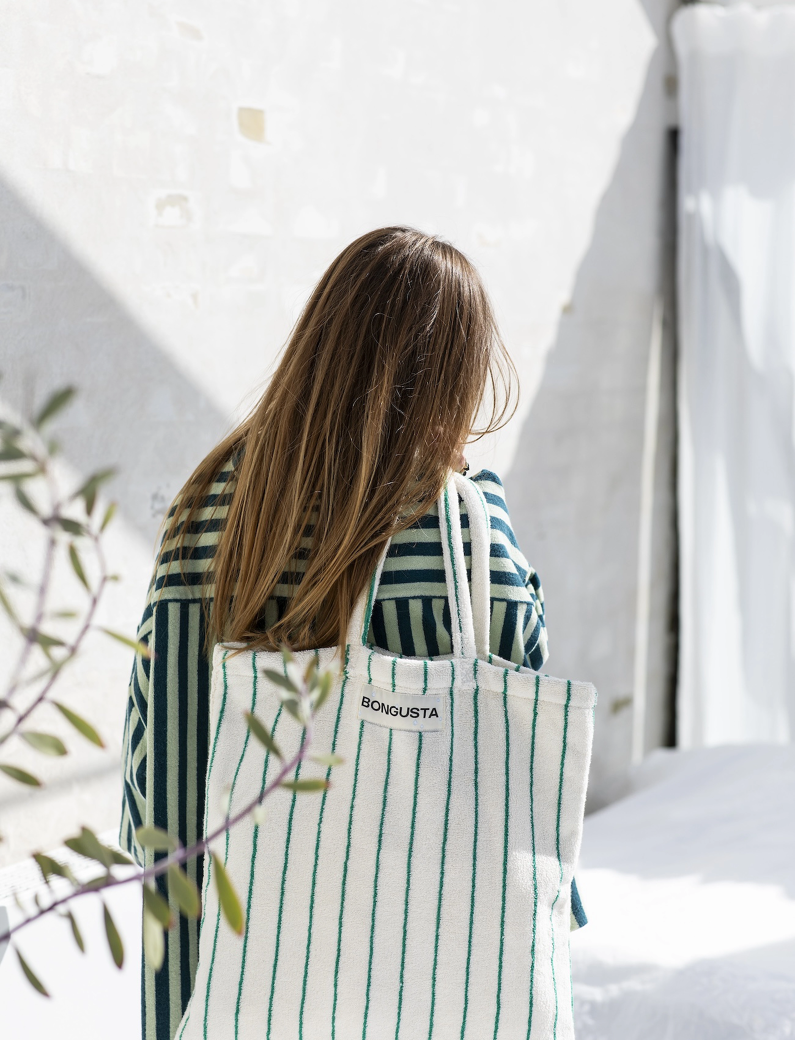 Bongusta - Naram Totebag - tote bags - pure white & grass - 3