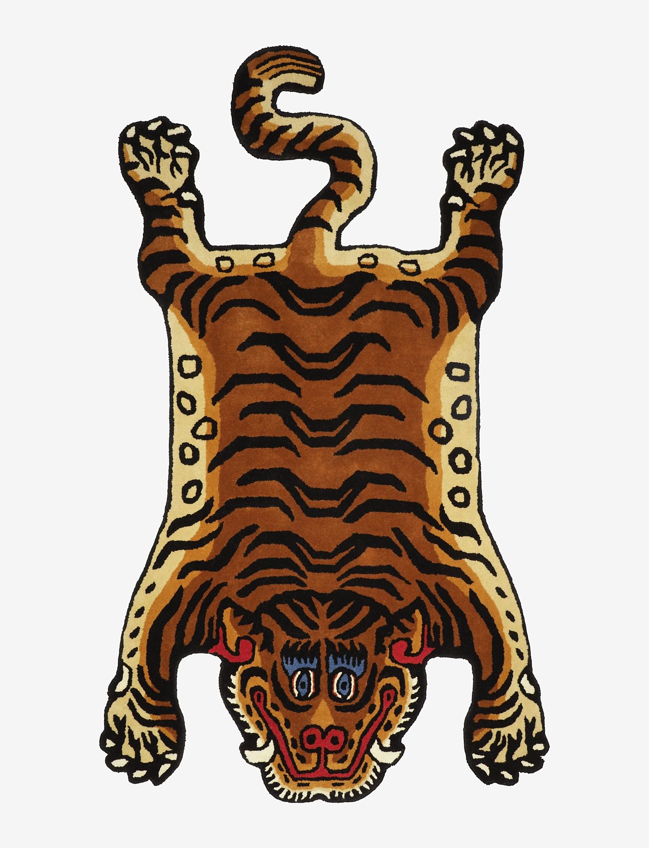 Bongusta Tiger Rug Large, Uldtæppe, Multi/mønstret, Str: 190X115CM
