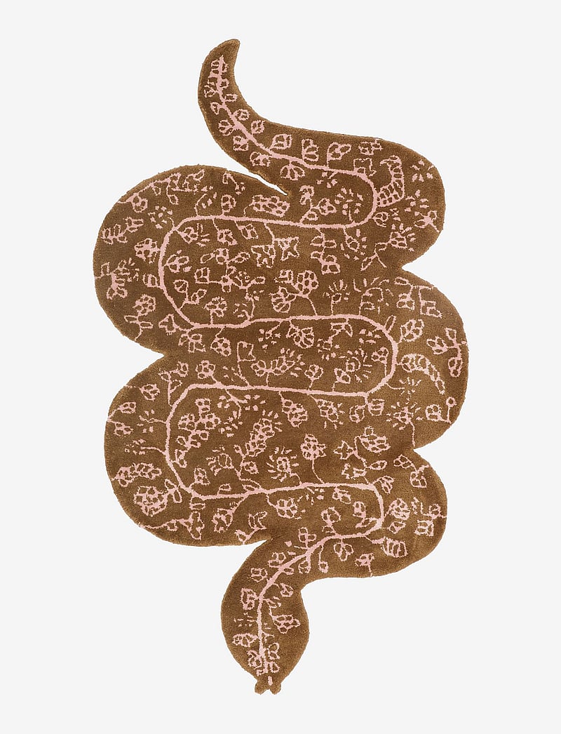 Bongusta - Snake rug - wool rugs - brown and rose - 0