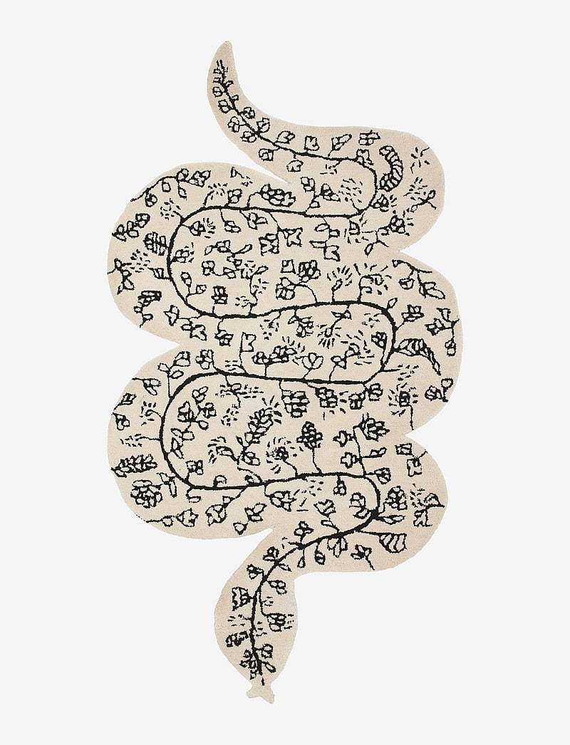 Bongusta - Snake Rug - asymmetric rugs - creme & ink - 0