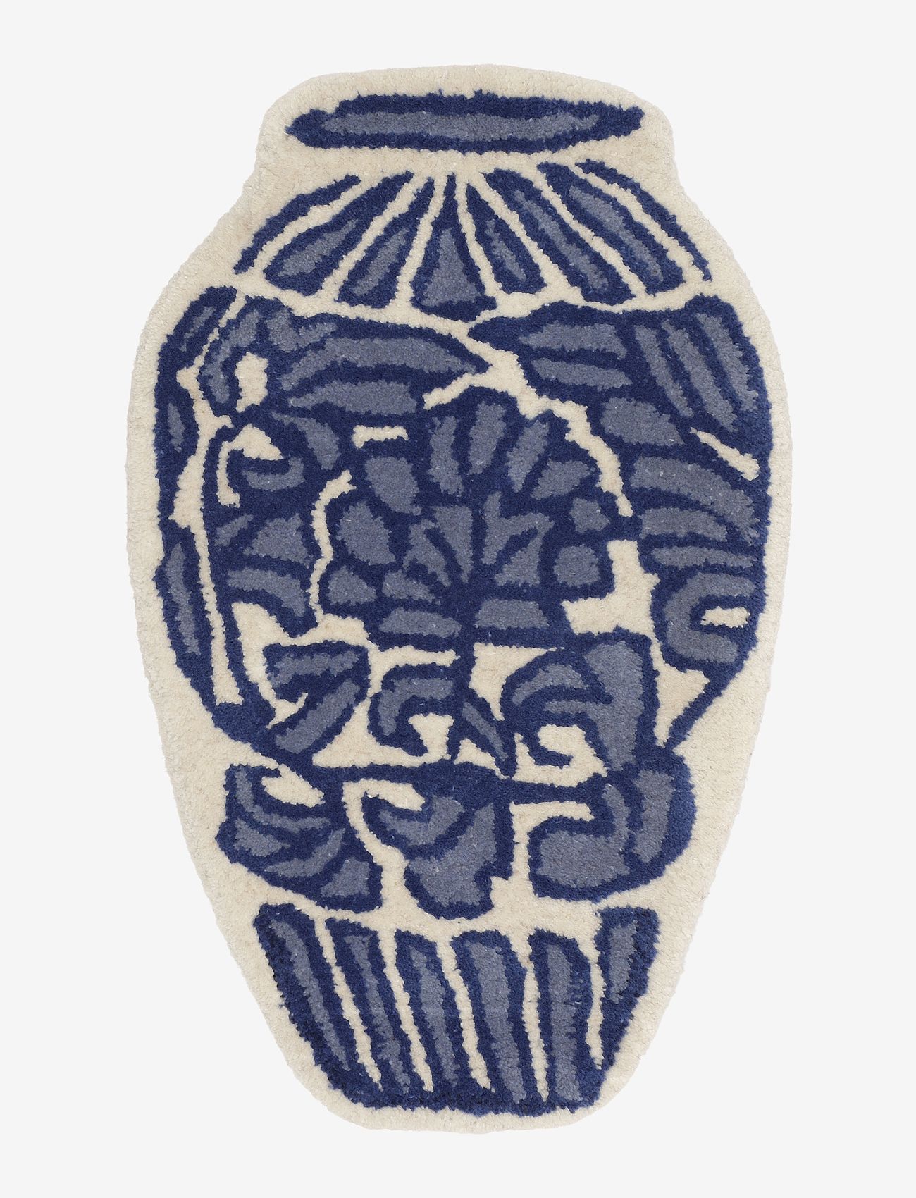Bongusta Ming Vase, Uldtæppe, Blå, Str: 58X36CM