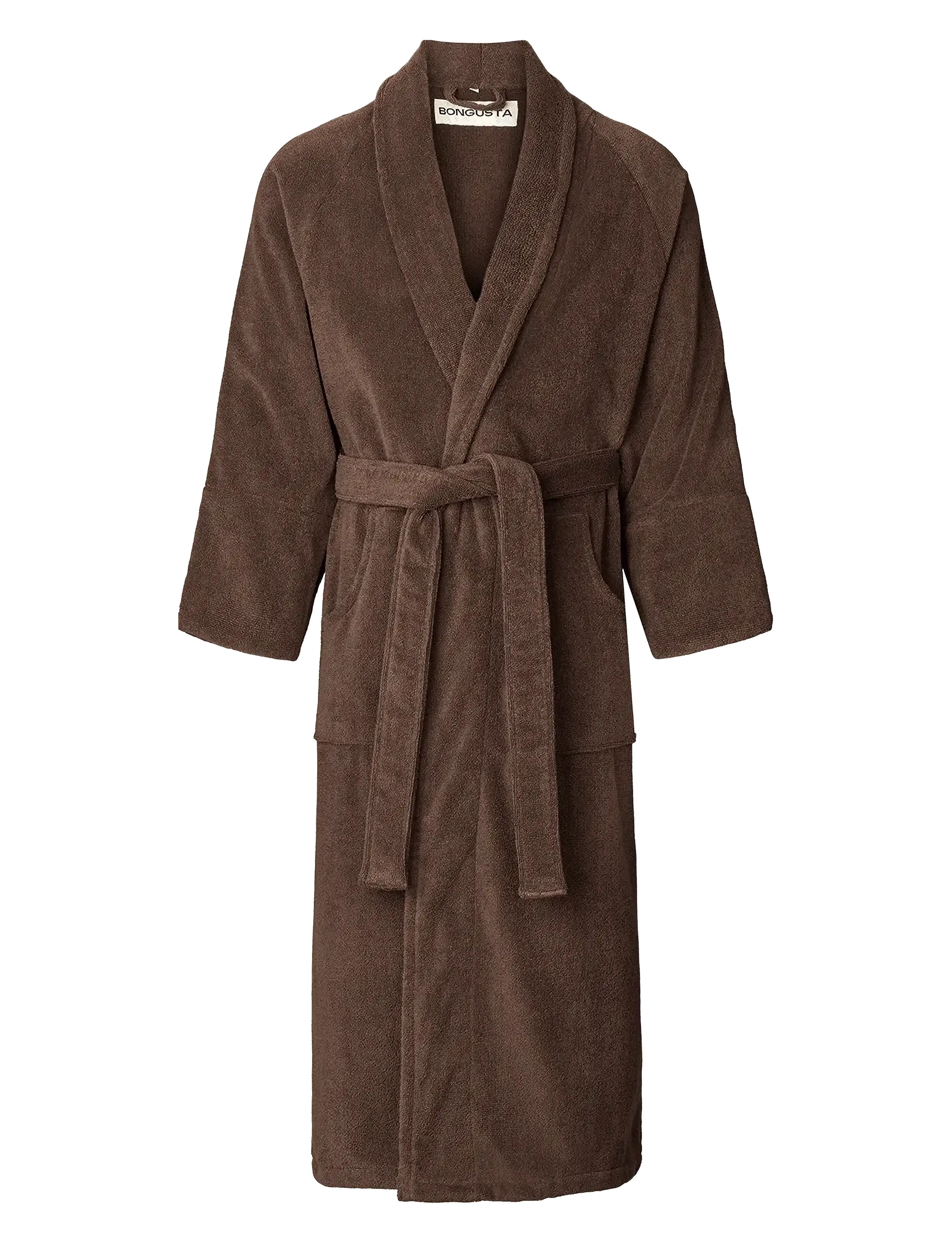 Bongusta Naram Bathrobe, Morgenkåbe, Brun, Str: L/XL