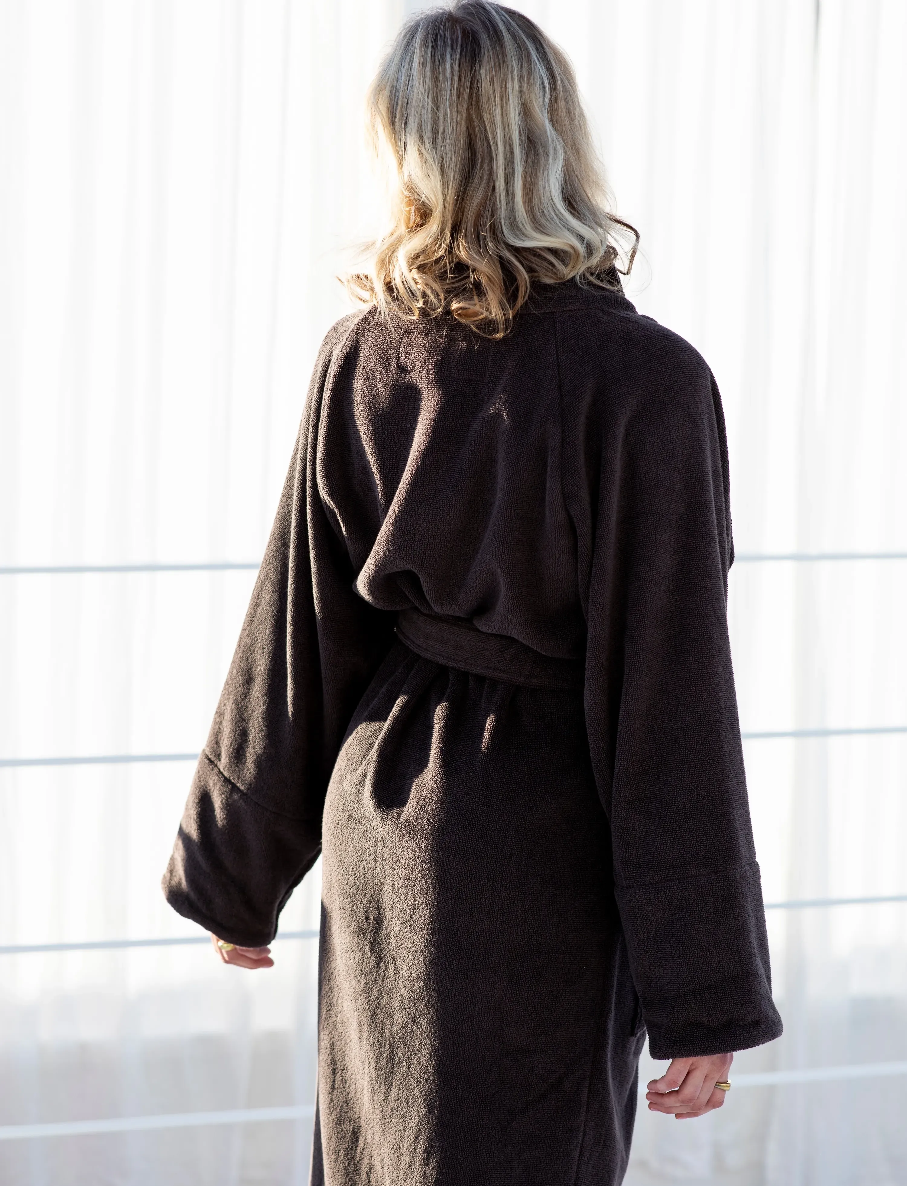 Bongusta - Naram Bathrobe - køb efter pris - coffee - 3