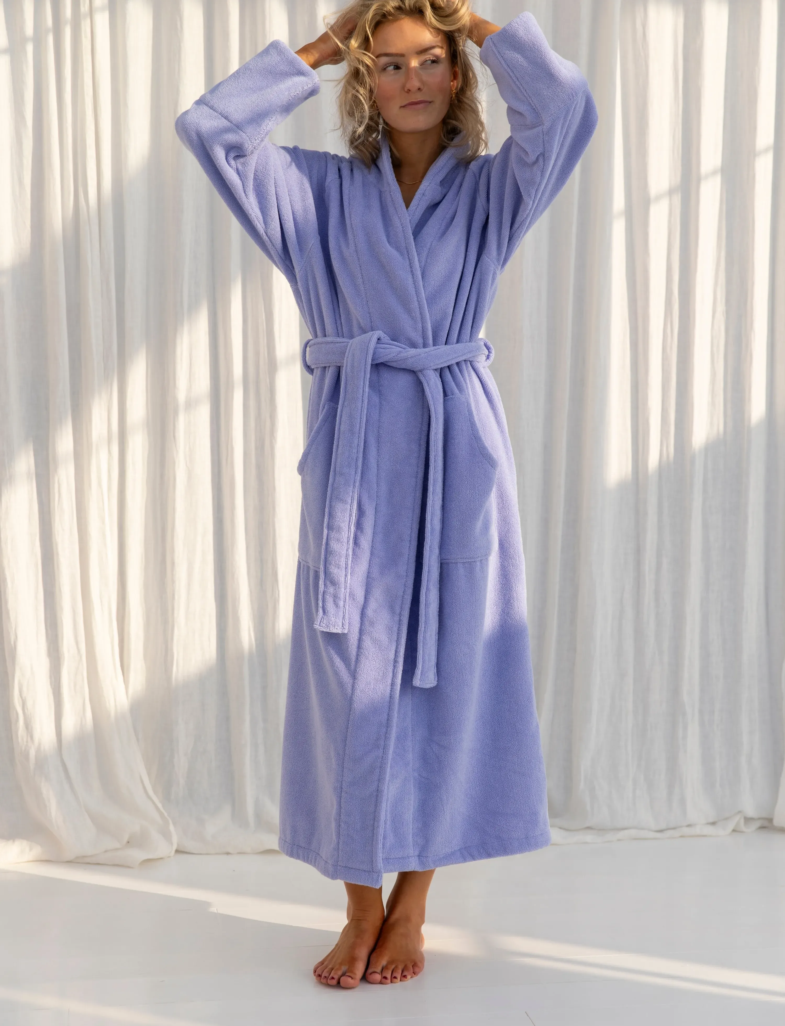 Bongusta - Naram Bathrobe - köp efter pris - lavender blue - 2