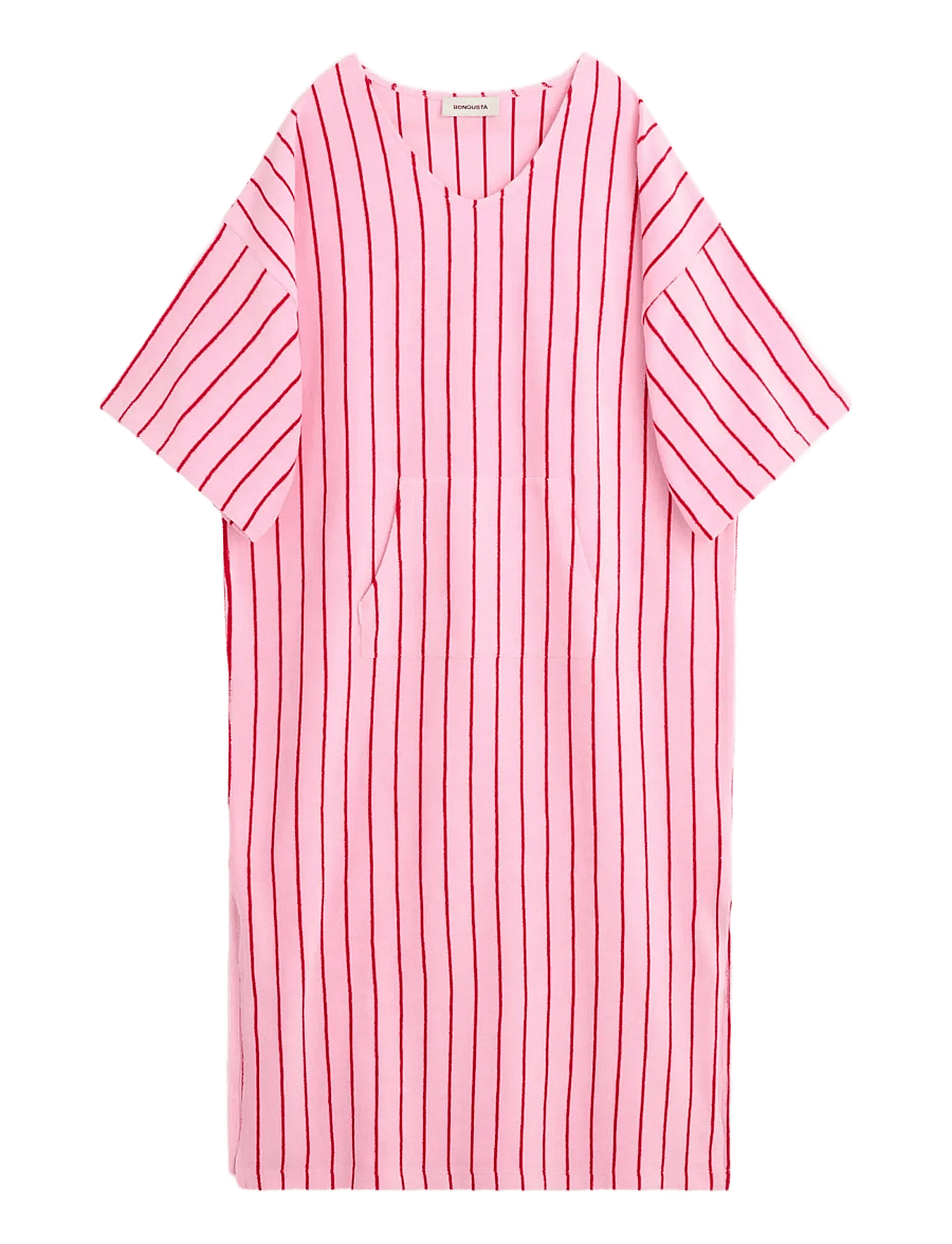 Bongusta - Naram Kaftan Dress - igapäevane stiil - baby pink & ski patrol - 1