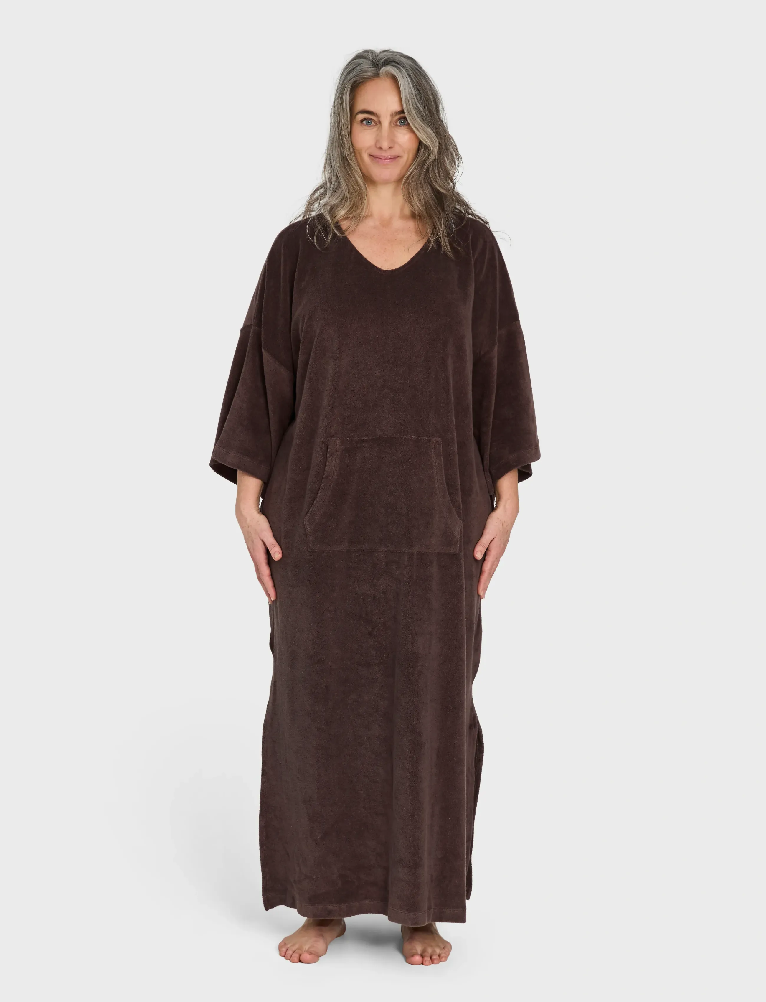 Bongusta Naram Kaftan Dress, L/XL, Brown, Tekstiler Til Badeværelset > Badekåber, Unisex