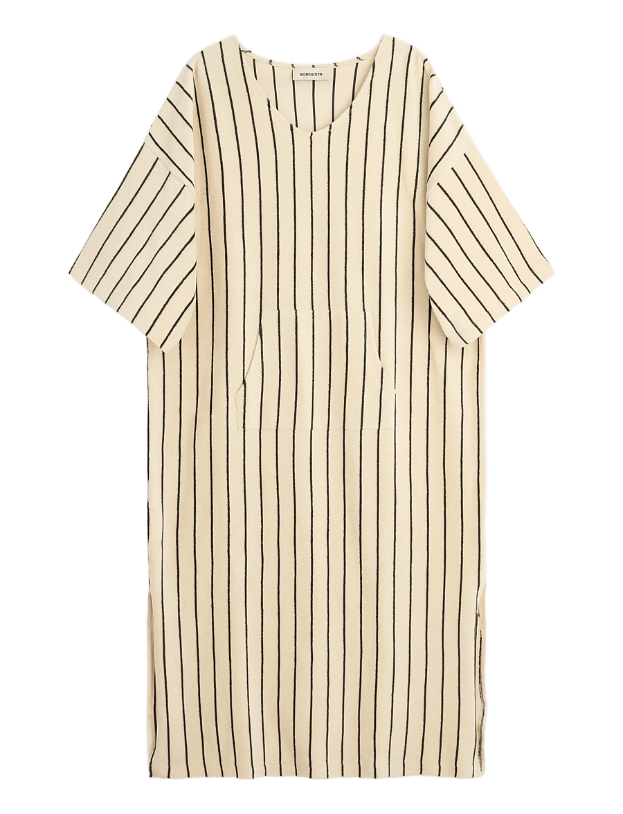Bongusta - Naram Kaftan Dress - vardagsstil - creme & ink - 1