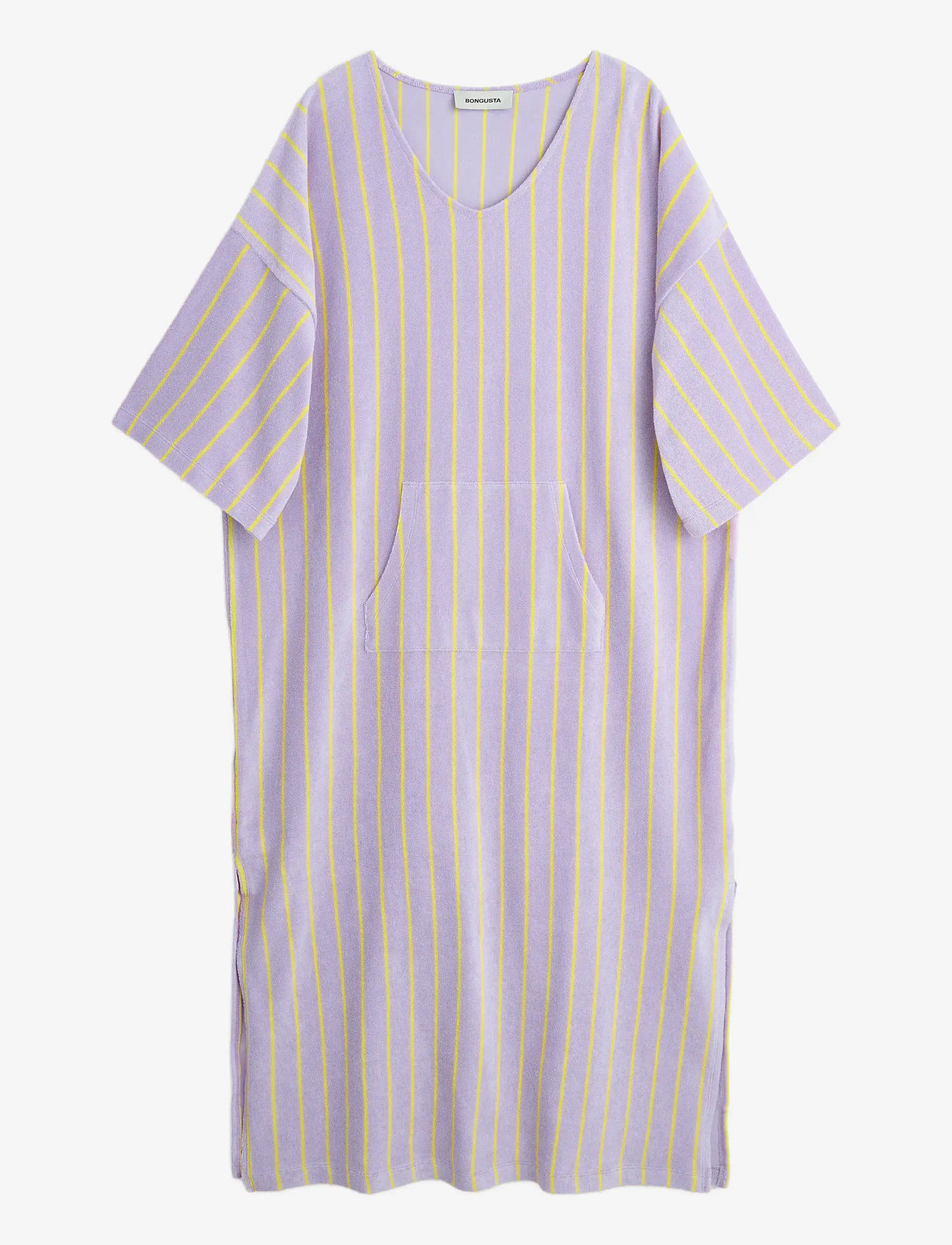 Bongusta - Naram Kaftan Dress - igapäevane stiil - lilac & neon yellow - 1