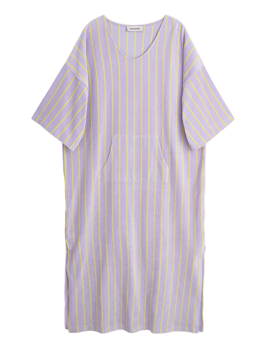Bongusta - Naram Kaftan Dress - ikdienas stils - lilac & neon yellow - 1