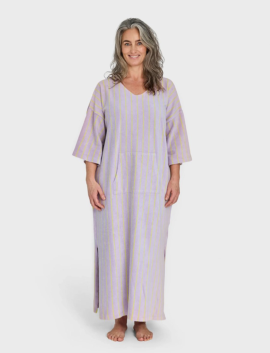 Bongusta - Naram Kaftan Dress - ikdienas stils - lilac & neon yellow - 0
