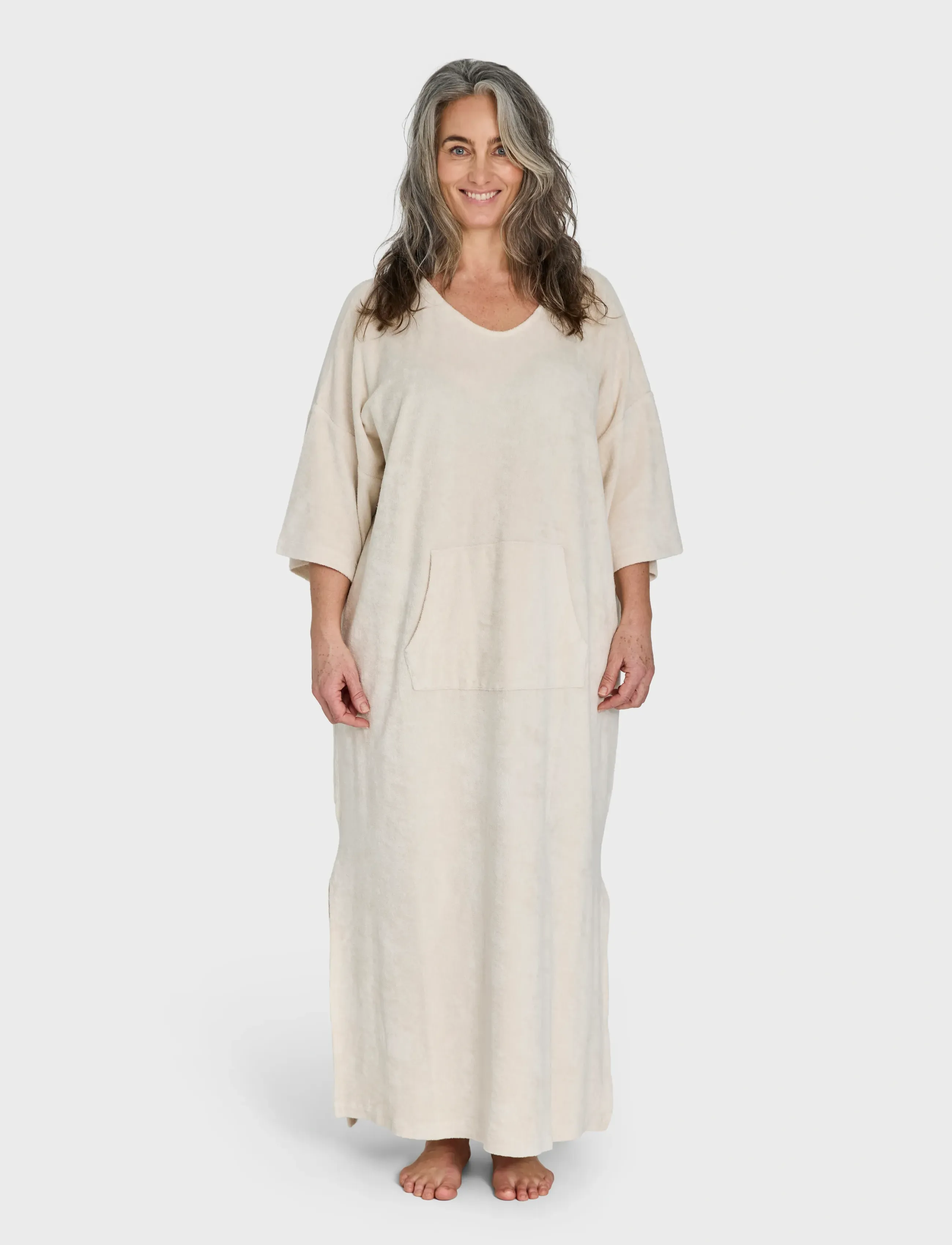 Bongusta Naram Kaftan Dress, S/M, Cream, Tekstiler Til Badeværelset > Badekåber, Unisex
