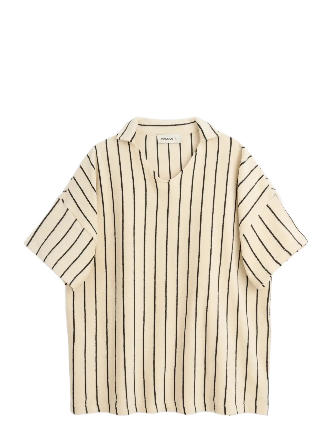 Bongusta Naram Collar Tee - Kampaania - CREME & INK / cream
