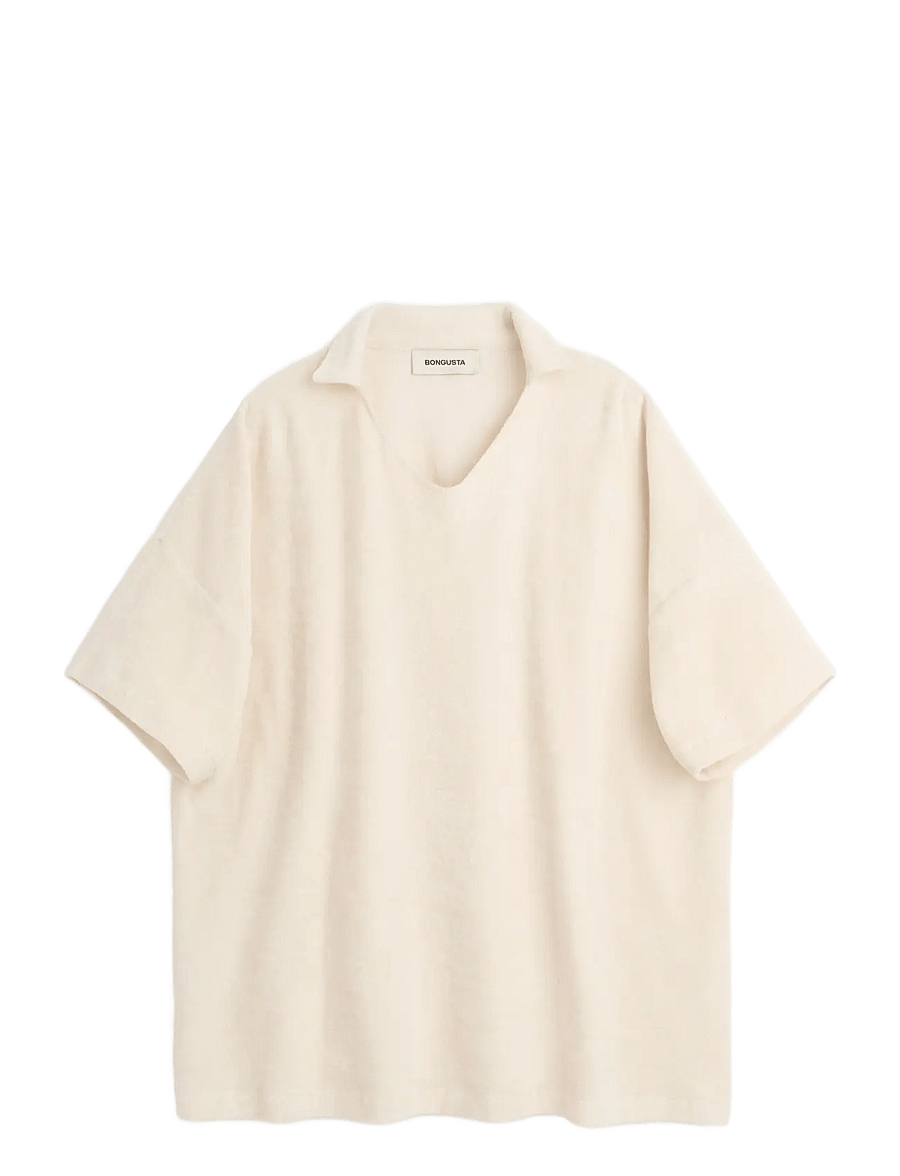Bongusta - Naram Collar Tee - poloshirts - moonbeam - 1
