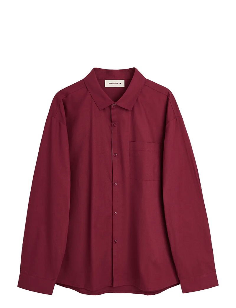 Bongusta - Sahej Long Sleeve Shirt - langärmlige hemden - wine - 1