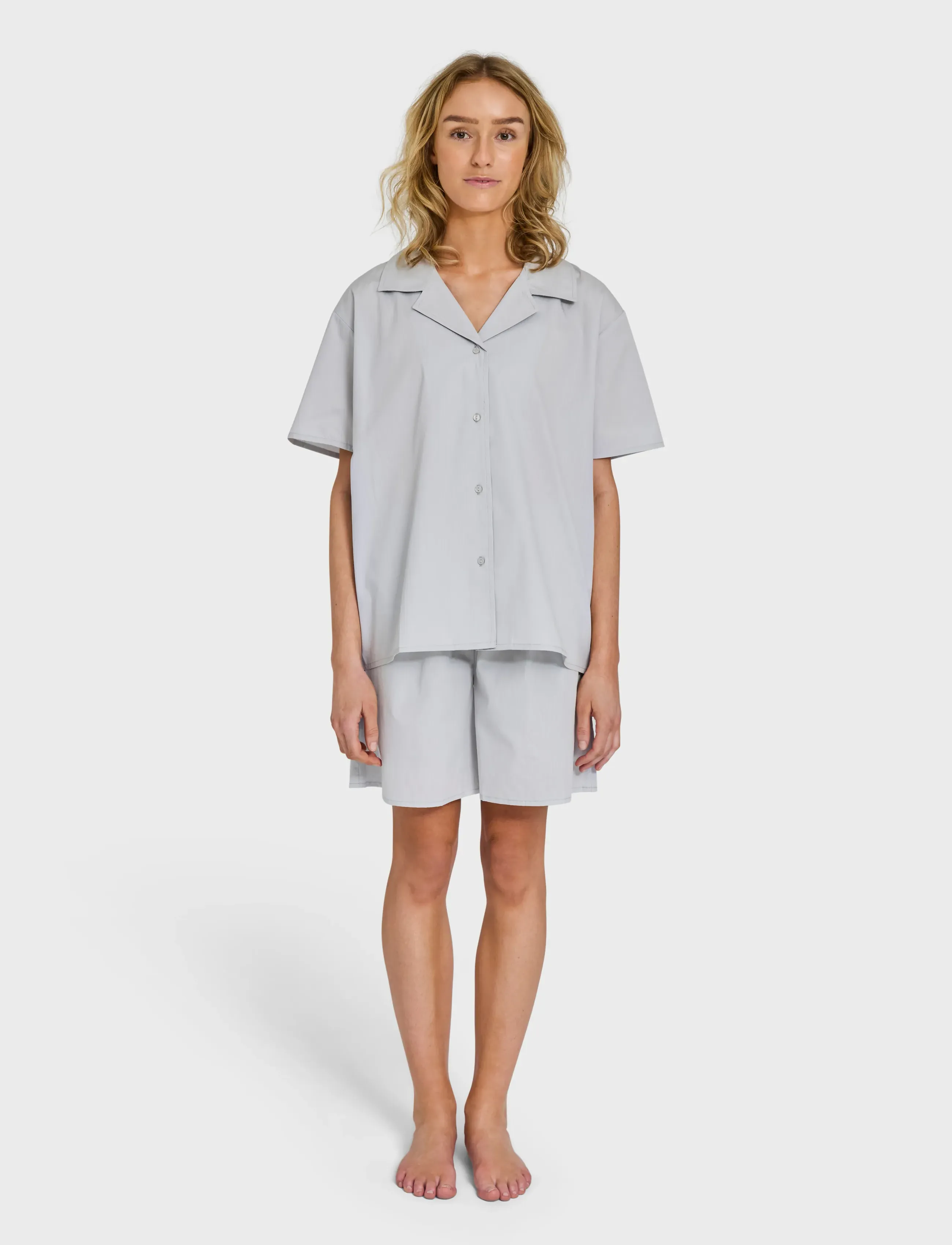 Bongusta Sahej Short Sleeve Shirt, L, Shirts, Grau - Short-sleeved, Frauen