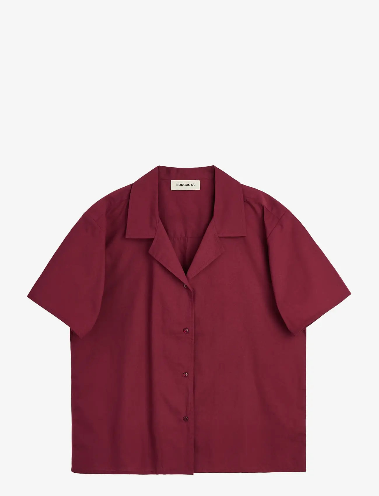 Bongusta - Sahej Short Sleeve Shirt - kurzärmlige hemden - wine - 1