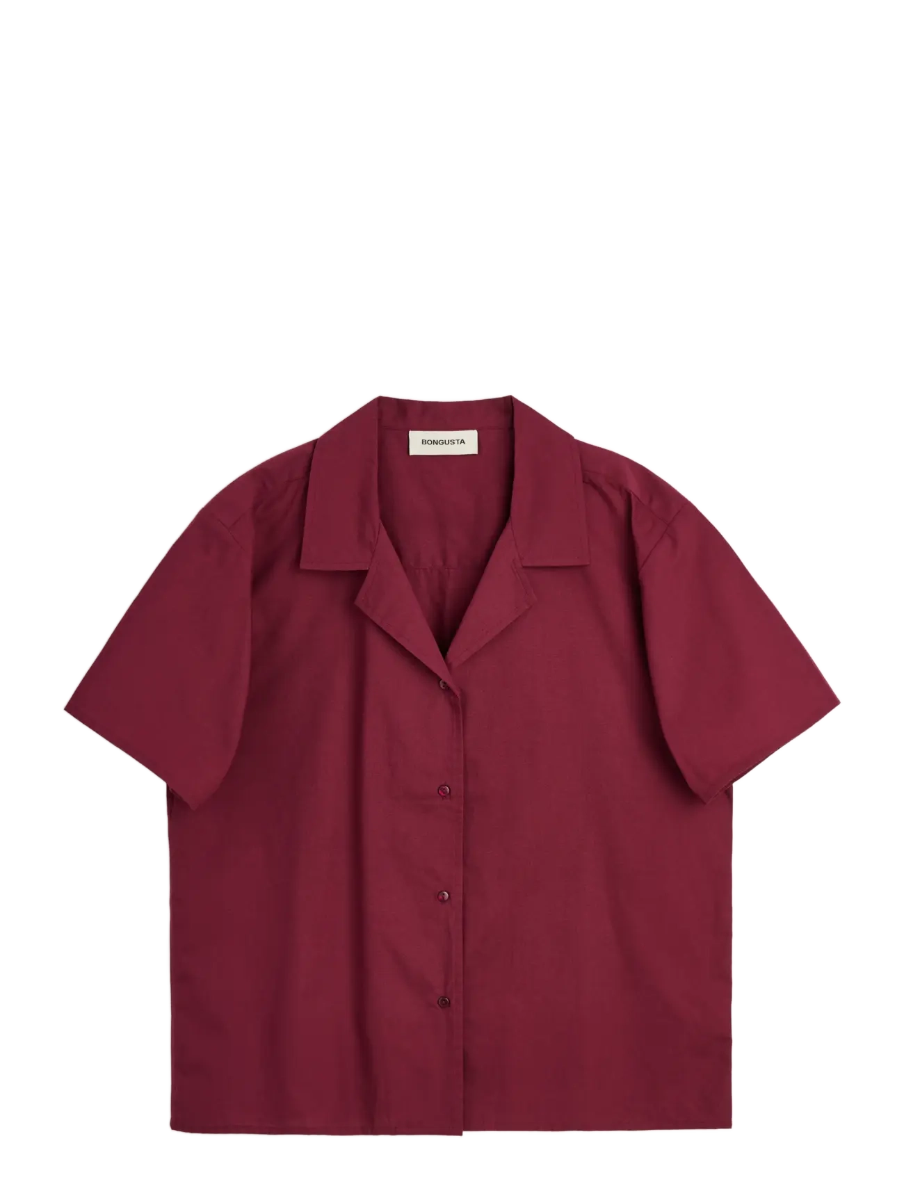 Bongusta Sahej Short Sleeve Shirt - Pluusid ja särgid - WINE / burgundy