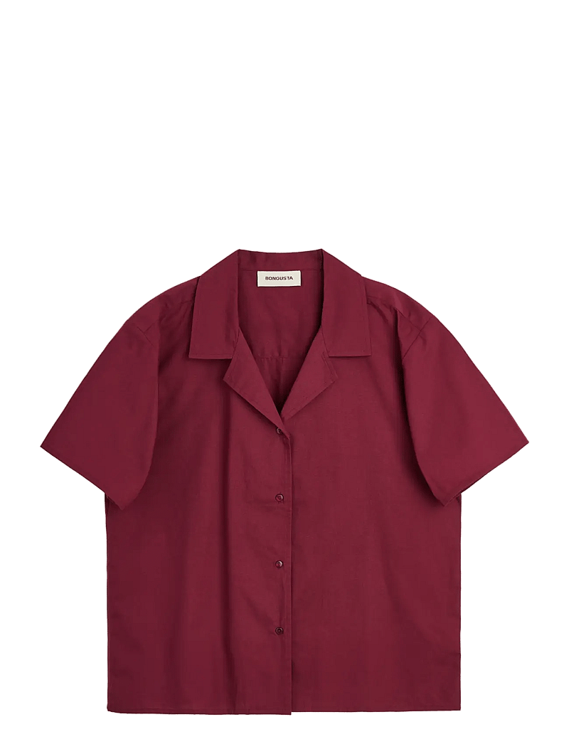 Bongusta - Sahej Short Sleeve Shirt - kurzärmlige hemden - wine - 1