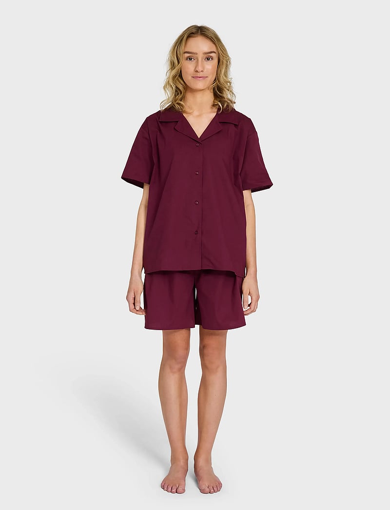 Bongusta - Sahej Short Sleeve Shirt - kurzärmlige hemden - wine - 0