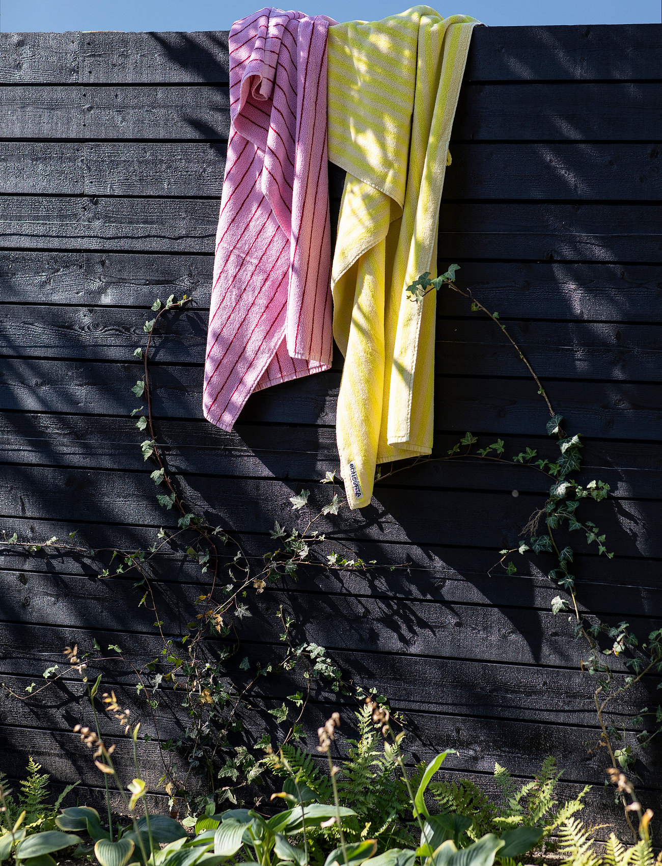 Bongusta - Naram guest towel - gjestehåndklær - pristine and neon yellow - 1
