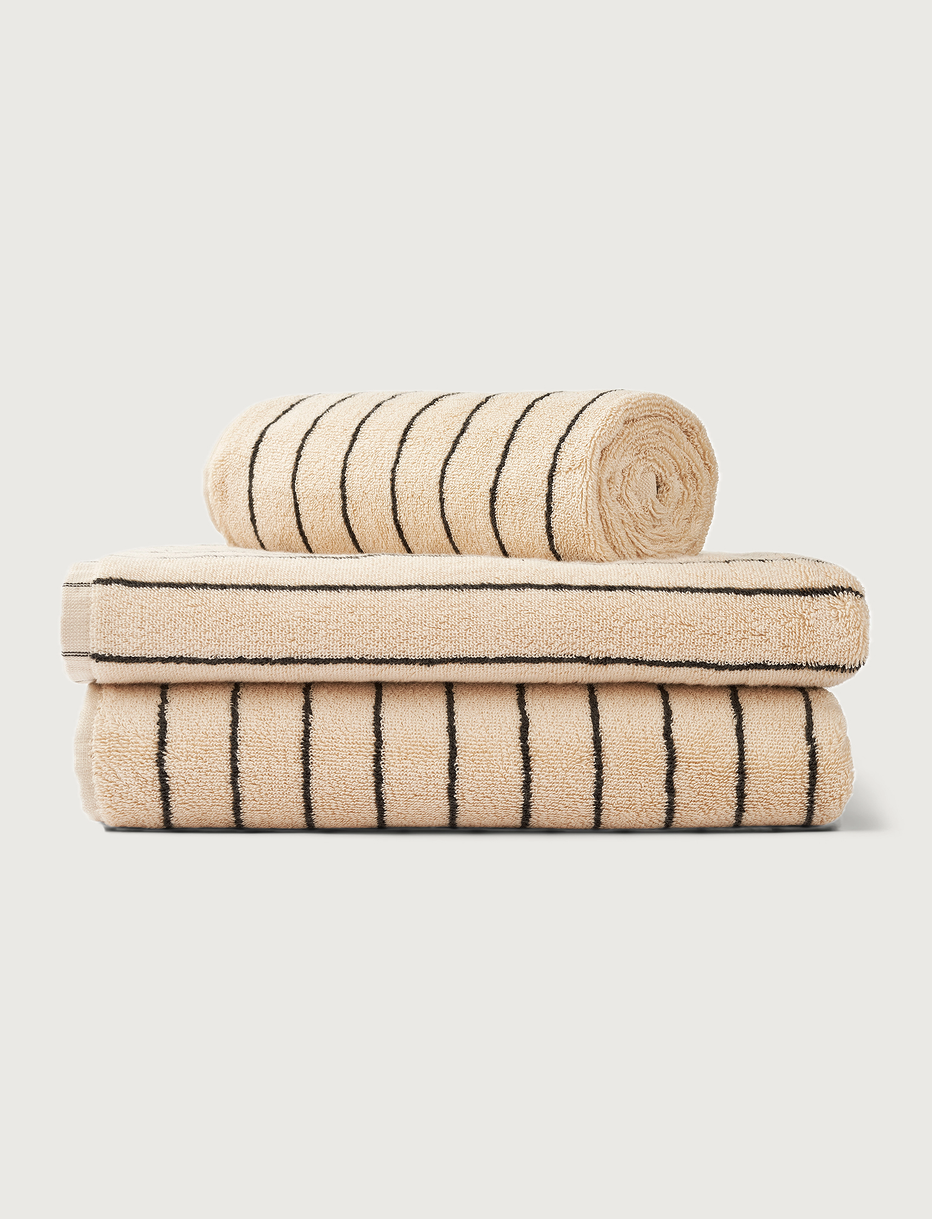 Bongusta Naram Hand Towels - Vis alt - CREME & INK / beige