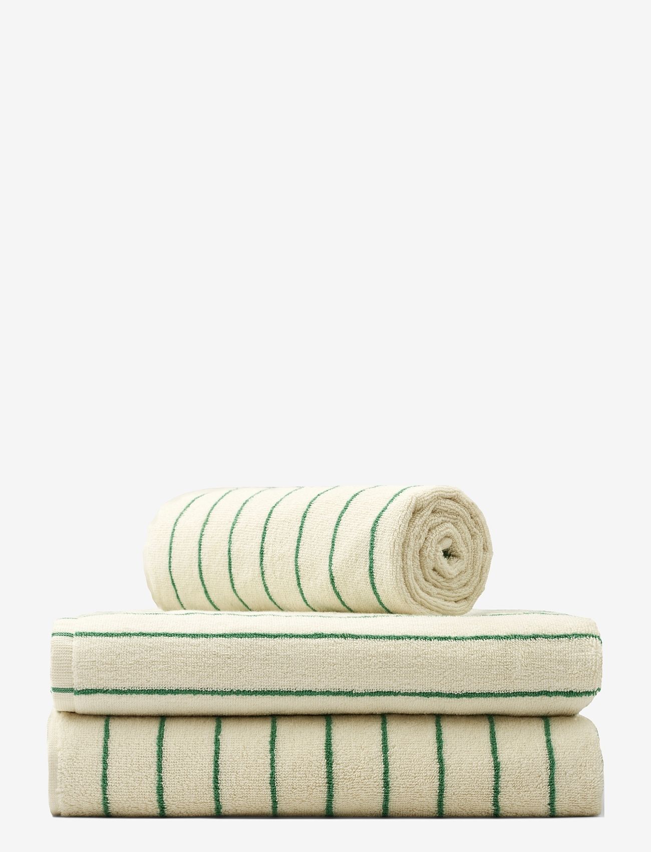 Bongusta - Naram Hand Towels - handtücher - pure white & grass - 1