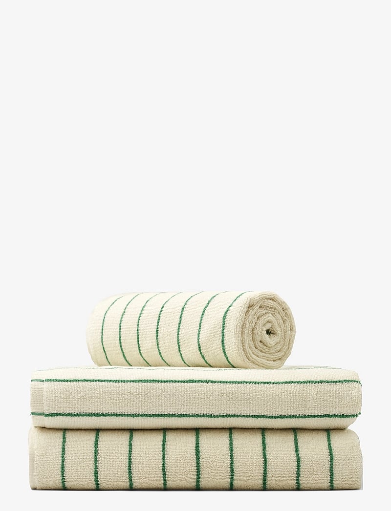 Bongusta - Naram Hand Towels - handtücher - pure white & grass - 1