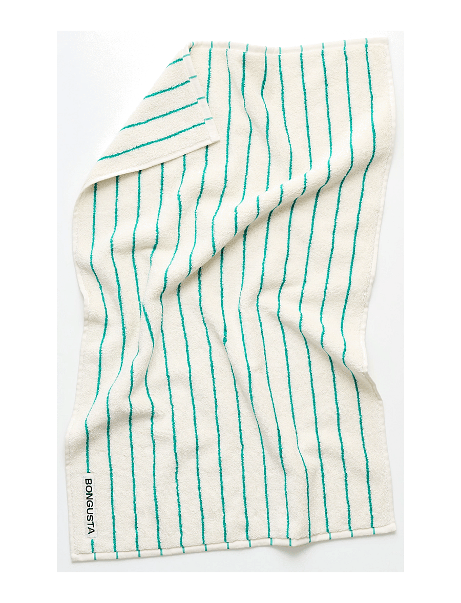 Bongusta - Naram Hand Towels - handtücher & badetücher - pure white & grass - 1