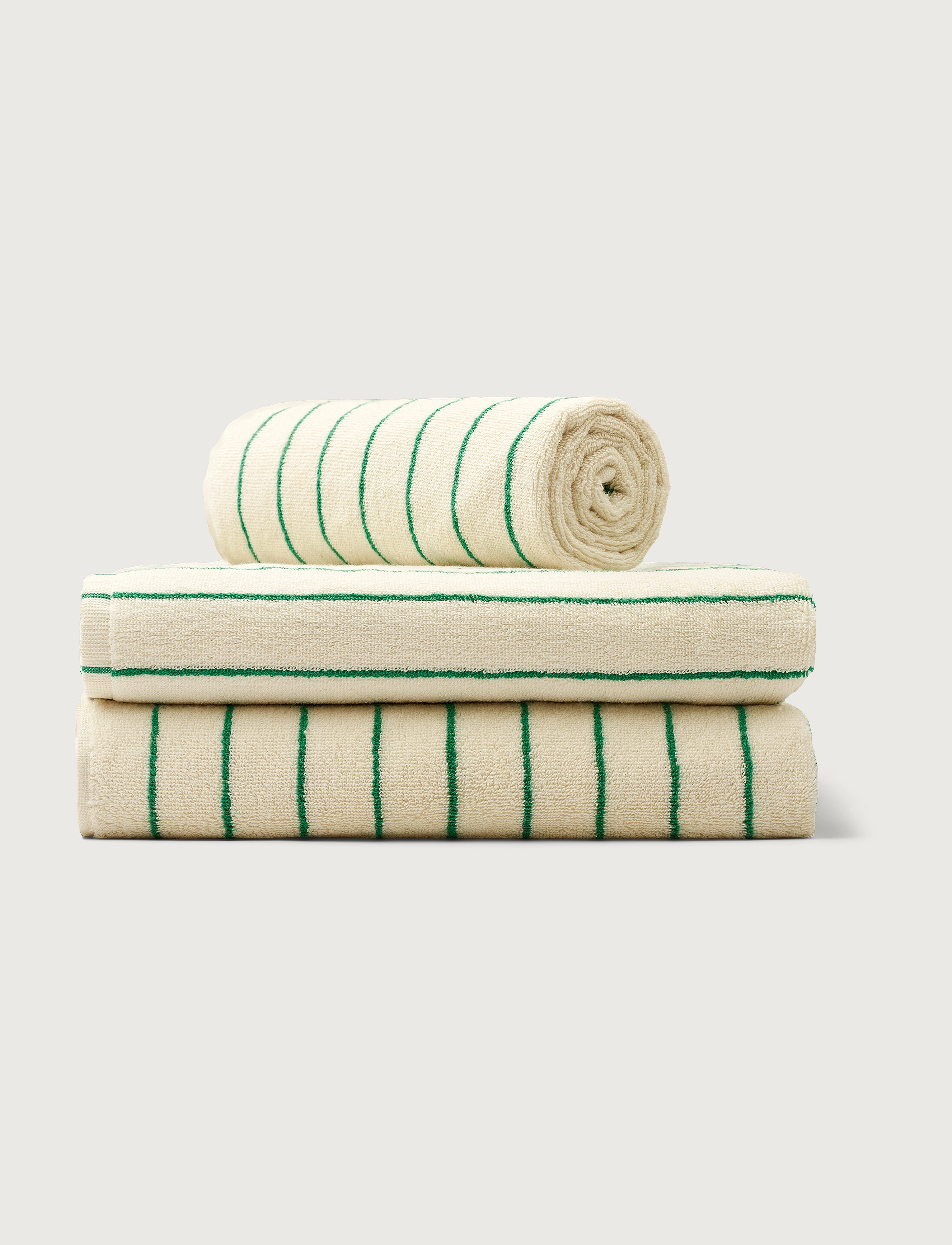 Bongusta - Naram Hand Towels - nach preis einkaufen - pure white & grass - 5