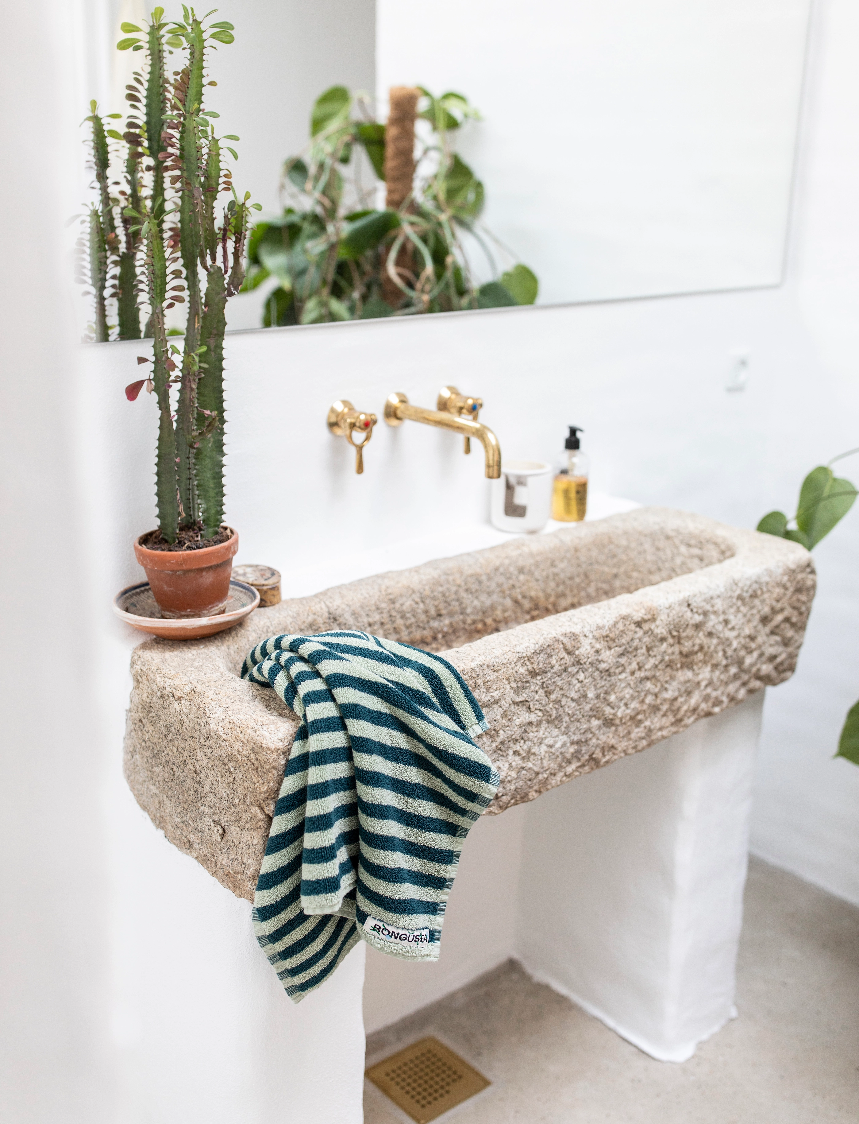 Bongusta - Naram Hand Towels - køb efter pris - sea foam and deep teal - 3