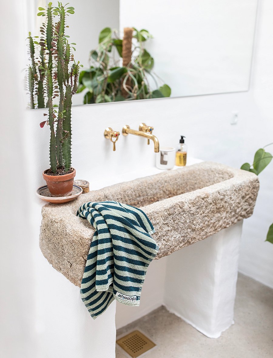 Bongusta - Naram Hand Towels - nach preis einkaufen - sea foam and deep teal - 3