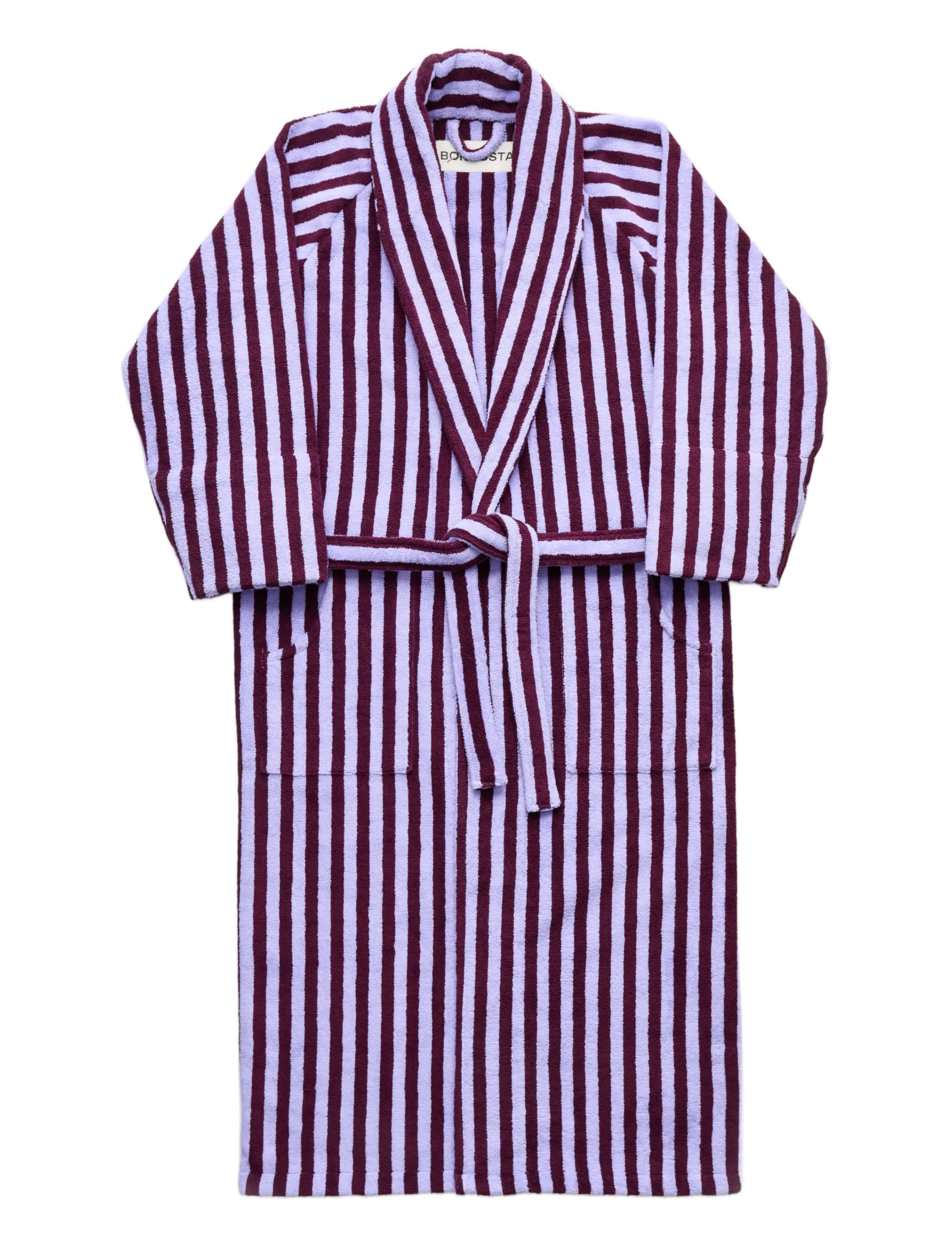 Bongusta Naram Bathrobe Wine & Lavender Blue, Morgenkåbe, Lila, Str: S/M
