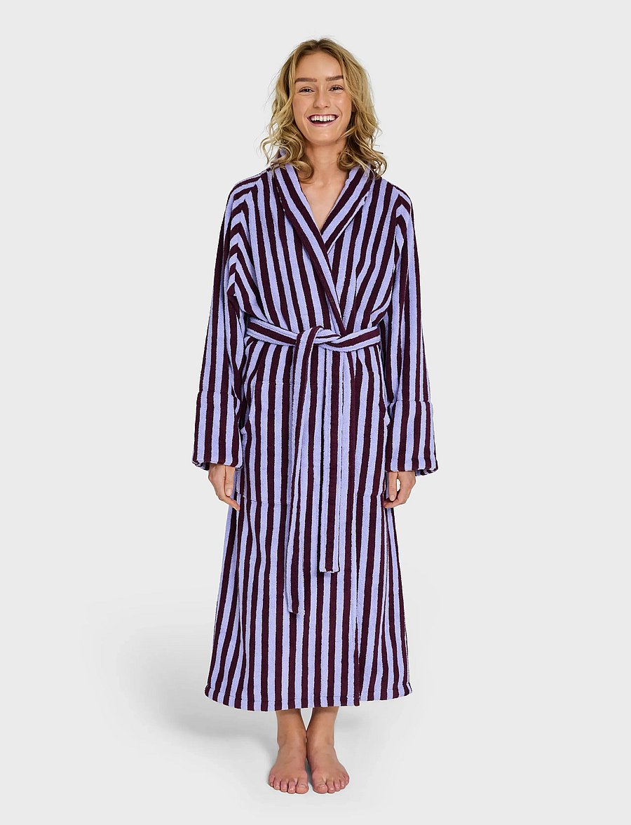 Bongusta - Naram Bathrobe - wine & lavender blue - alltags-style - wine & lavender blue - 0