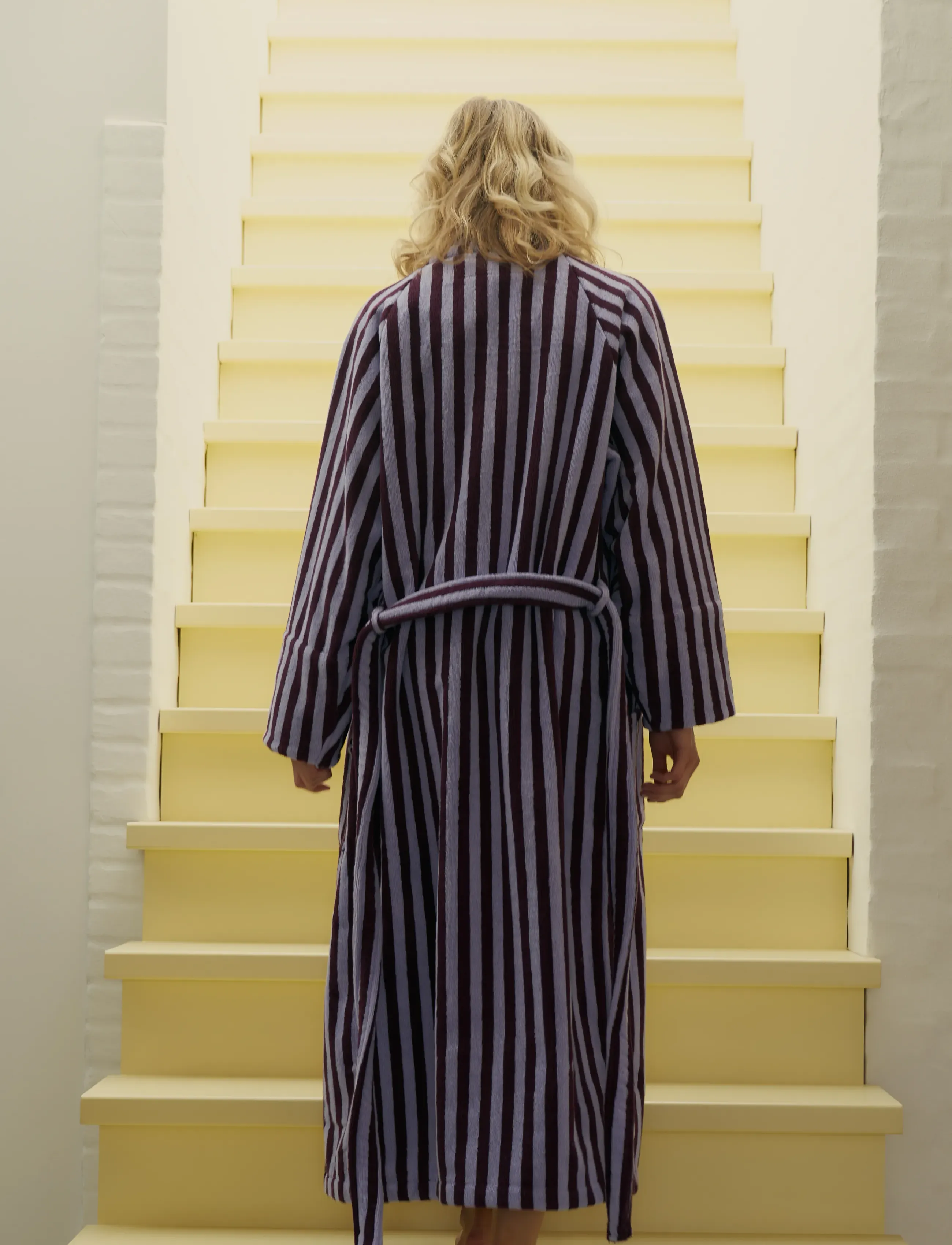 Bongusta - Naram Bathrobe - wine & lavender blue - everyday style - wine & lavender blue - 2