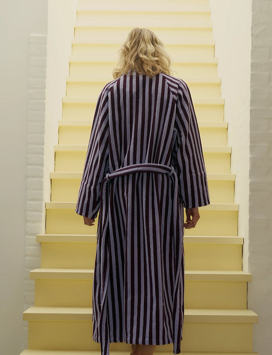 Bongusta - Naram Bathrobe - wine & lavender blue - alltags-style - wine & lavender blue - 2