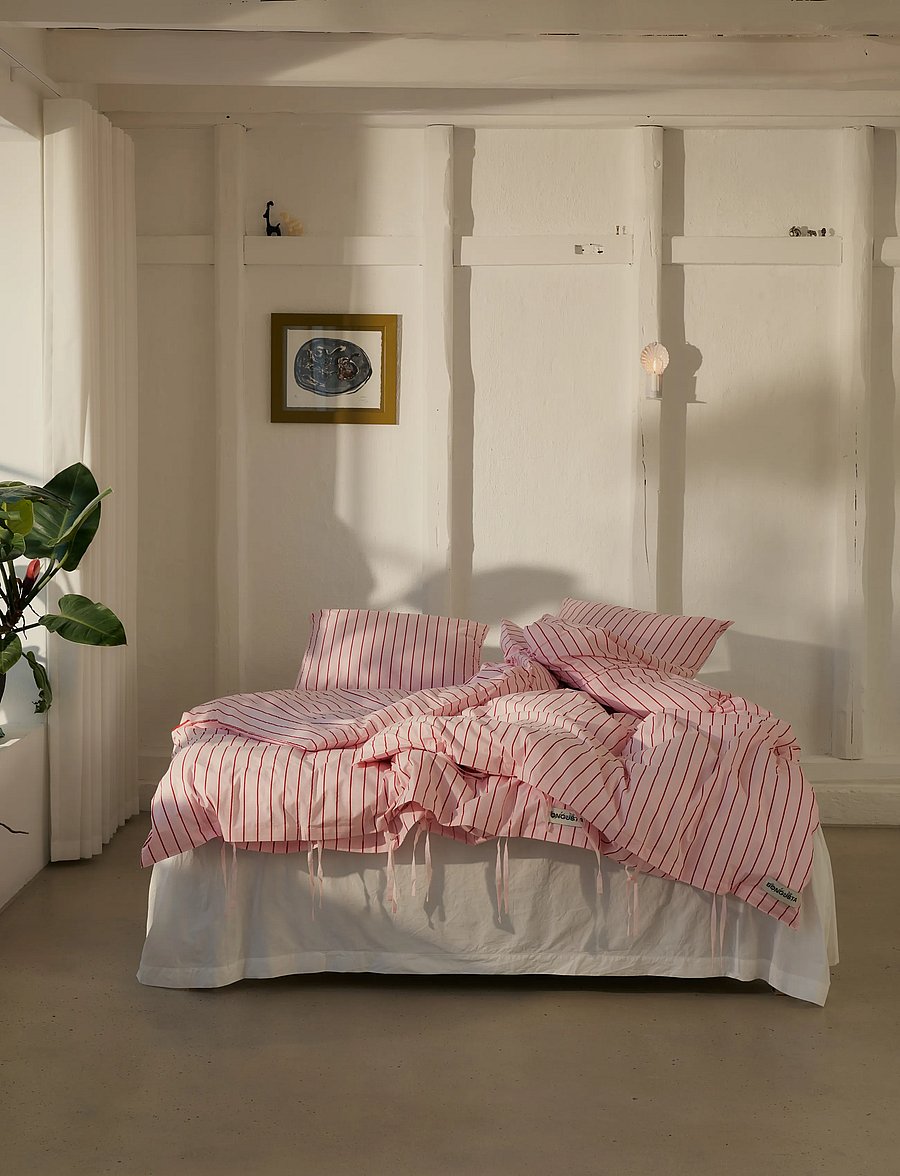 Bongusta - Percale Bed Linen Set - baby pink & ski patrol - 0