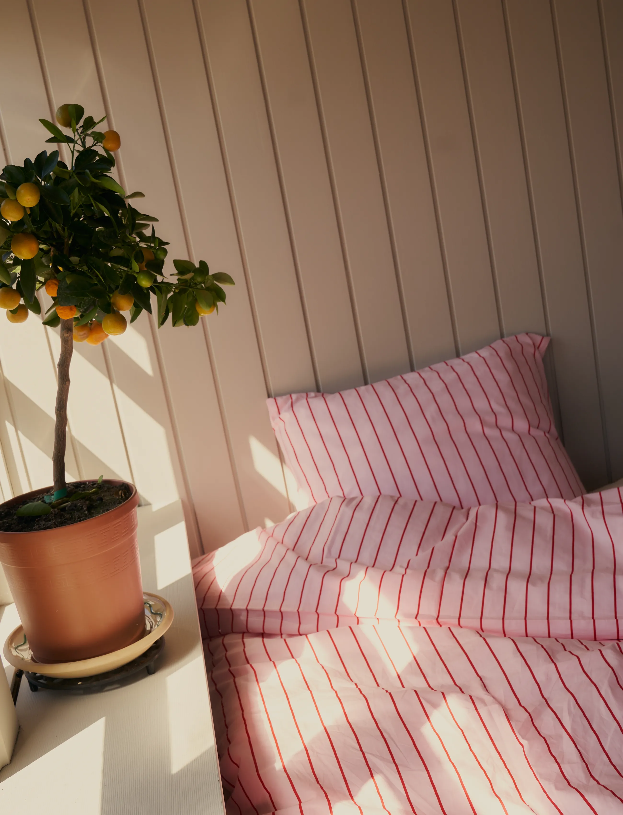 Bongusta - Percale Bed Linen Set - baby pink & ski patrol - 5