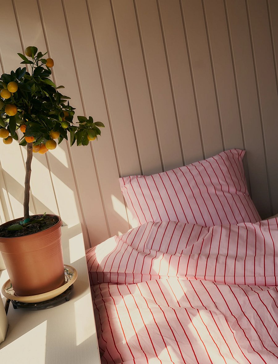 Bongusta - Percale Bed Linen Set - baby pink & ski patrol - 5