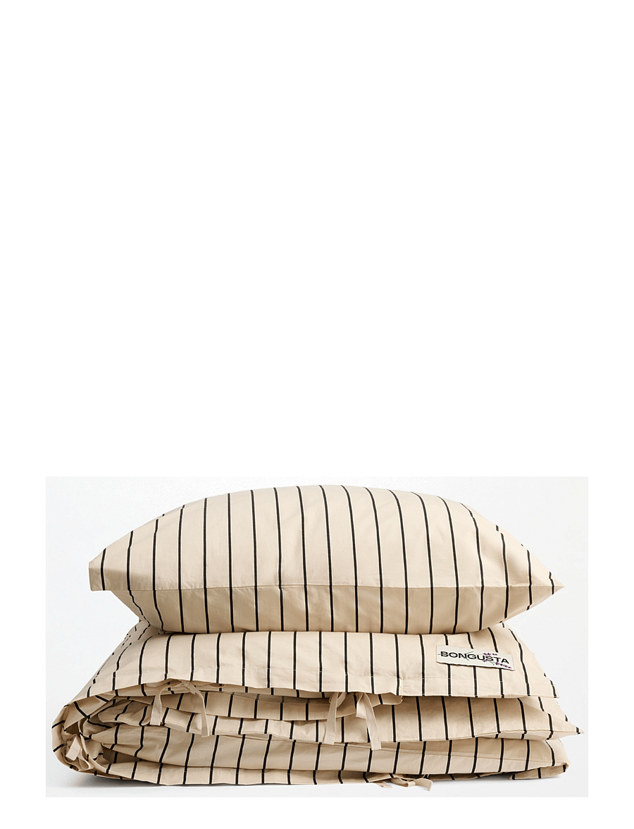 Bongusta - Percale Bed Linen Set - osta hinna alusel - creme & ink - 1