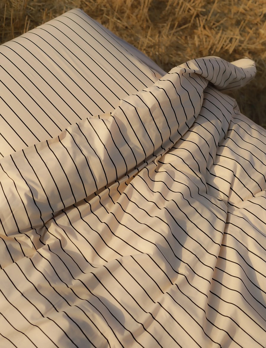 Bongusta - Percale Bed Linen Set - osta hinna alusel - creme & ink - 4