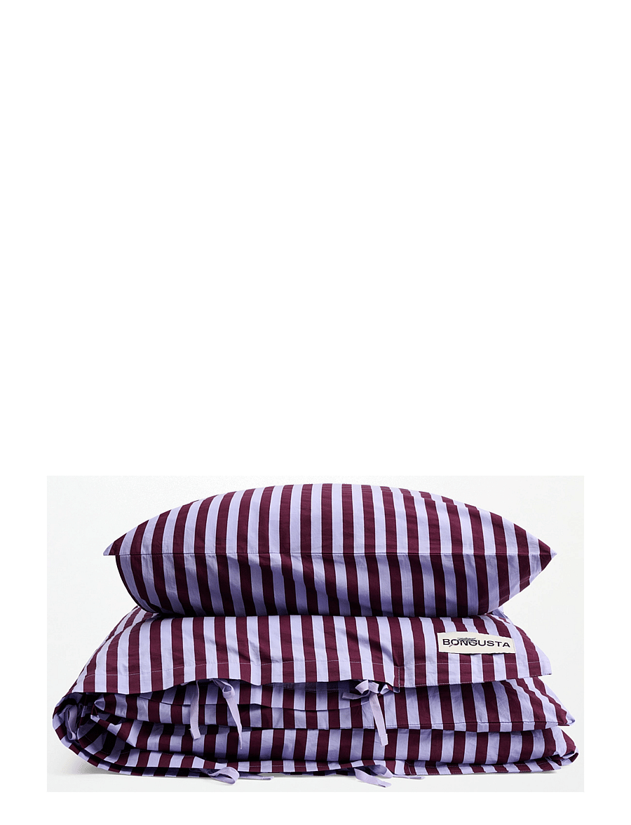 Bongusta - Percale Bed Linen Set - osta hinna alusel - wine & lavender blue - 1