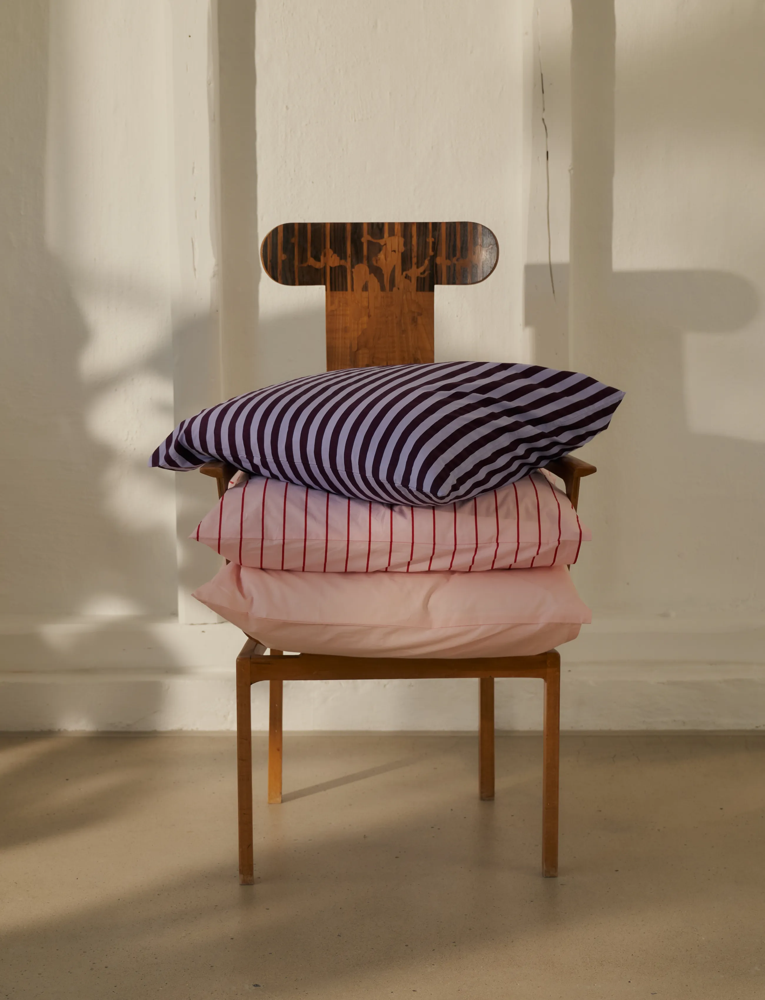 Bongusta - Percale Pillow Case - wine & lavender blue - 2