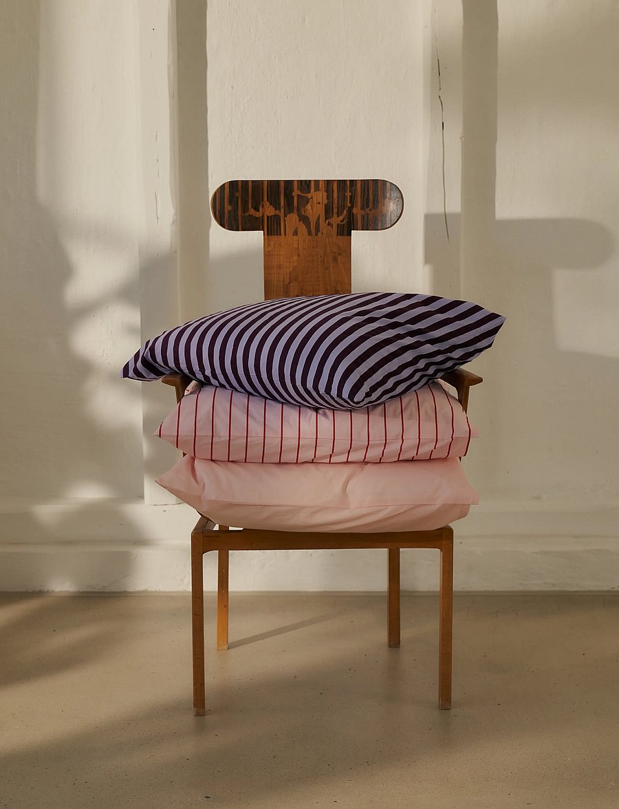 Bongusta - Percale Pillow Case - kopfkissenbezüge - wine & lavender blue - 2