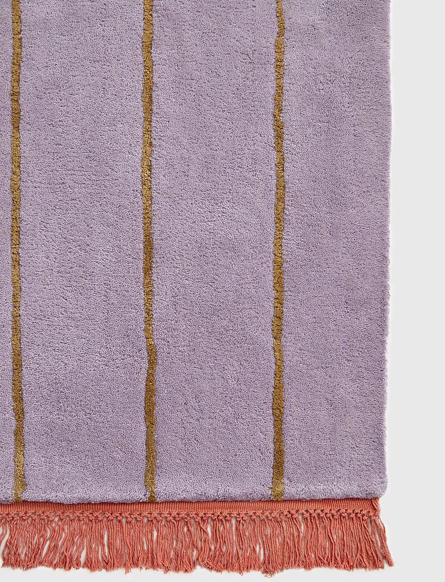 Bongusta - Pinstripe Rug 60 x 90 cm - wollteppiche - iris & bistre - 1