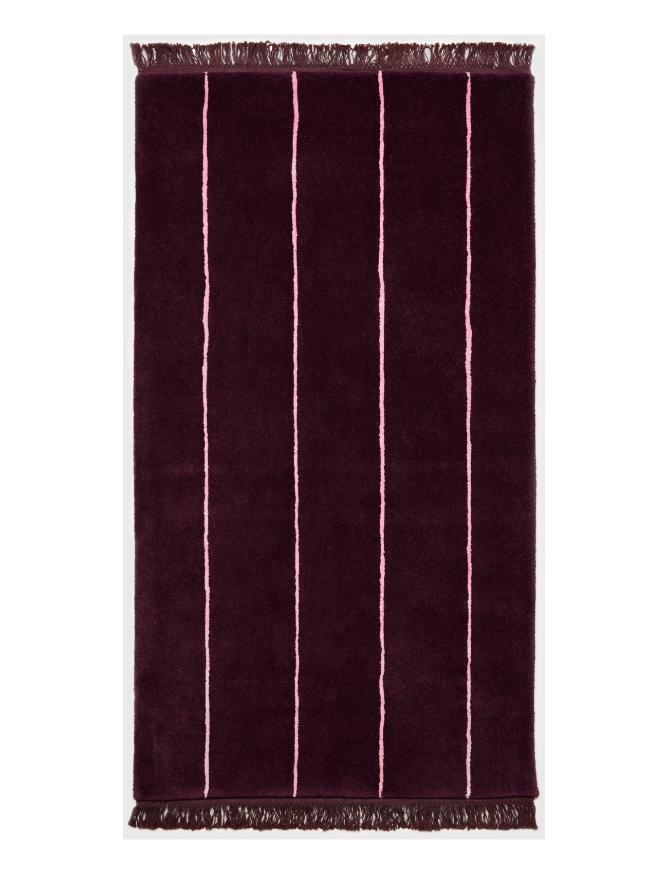 Bongusta Pinstripe Rug 90 x 160 cm - Tekstiler - WINE & PINK / burgundy